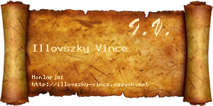 Illovszky Vince névjegykártya